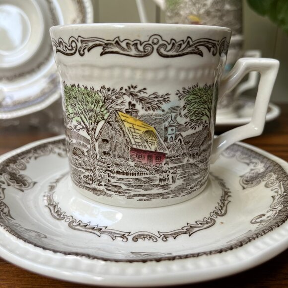 Shakespeare's Sonets Kensington Anne Hathaway 4 Ironstone Pair Cups & Saucers - Picture 4 of 16